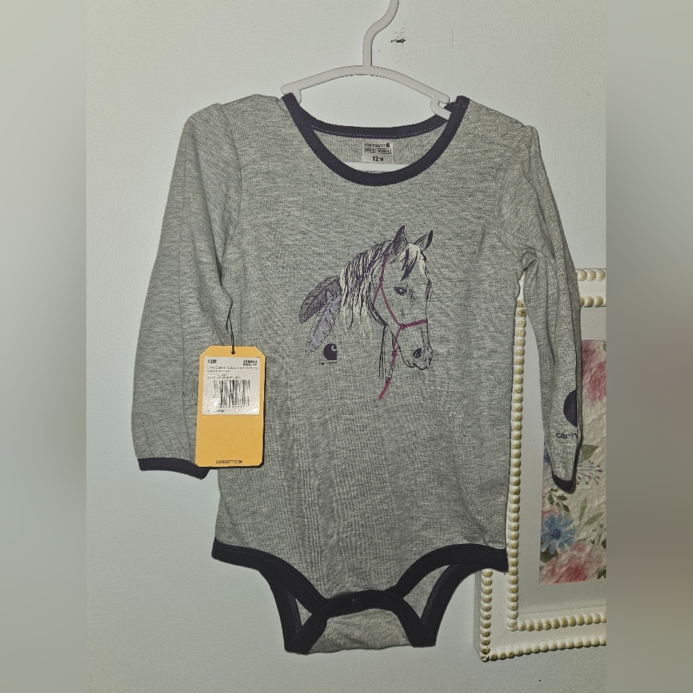 Carhartt Kids Purple Overalls And Long Sleeve - Picture 3 of 3